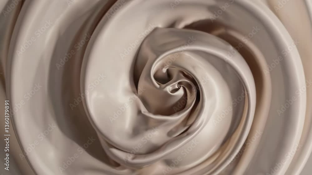 Poster swirling metallic liquid forms elegant abstract spiral patterns in motion