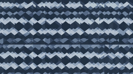 Abstract geometric pattern with sharp, luminous shapes in shades of blue and gray, forming seamless, repetitive design. composition evokes modern and dynamic aesthetic