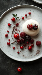  maqui berry and cream dessert
