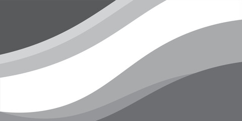 Abstract White and grey wave wide banner background