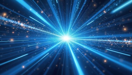 Naklejka premium Abstract blue light high speed motion design for science tech wallpaper. Futuristic dynamic innovation technology artistic energy concept digital modern flowing glowing background.