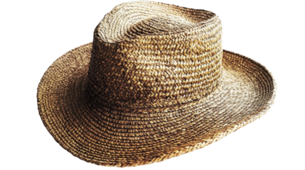 Brown Straw Fedora Hat