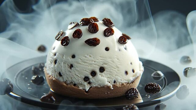 Smokeshow Ice Cream Sphere with Raisins