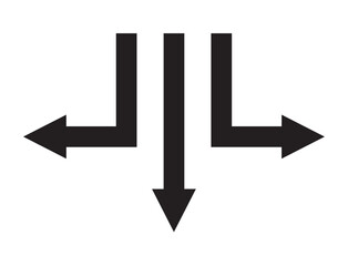 3 FLECHES DANS DES DIRECTIONS DIFFERENTES ORIENTEES VERS LE BAS V2 - ILLUSTRATION VECTORIELLE