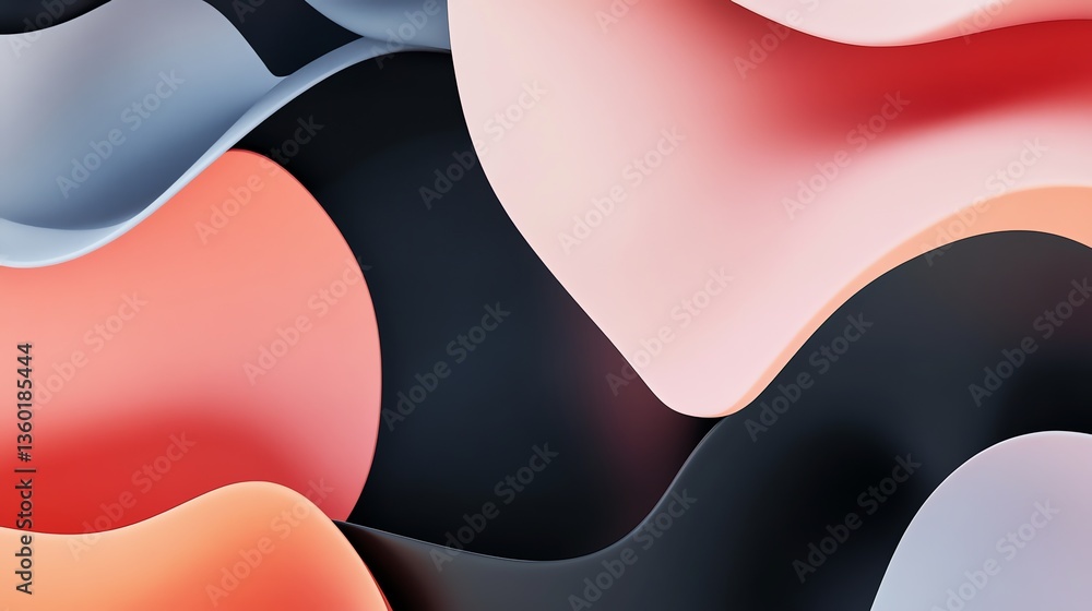 Aufkleber abstract shapes background with flowing forms and soft pastel colors