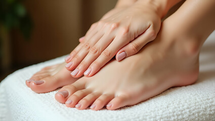 Relaxing Hands Massage in Spa Salon: Foot Care & Wellness Treatments for Ultimate Relaxation