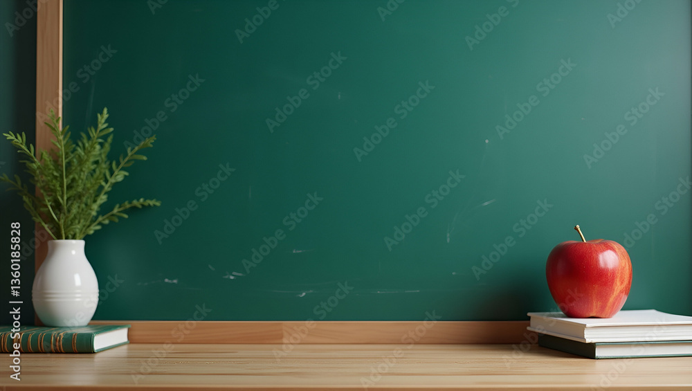Poster classroom blackboard border with copy space for world teachers day messages: celebrate educators and