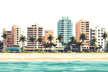 Fototapeta premium PNG Beach buildings illustration urban.
