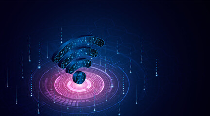 Abstract wifi symbol. Concept of communication technology, internet signal or wireless connection.	