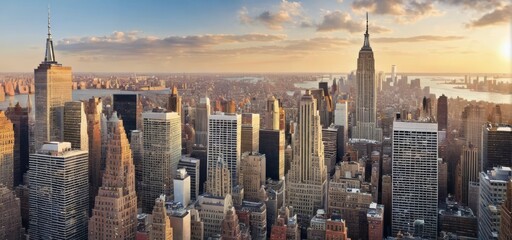 Obraz premium シティ, 地平線, ニューヨークシティ, 摩天楼, マンハッタン, 建築, 都市景観, 新しい, ビル, ビル, アーバン, 景色, ダウンタウン,