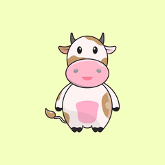 Cute Cow Character Illustration