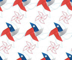 Chile pattern flag fan vector design