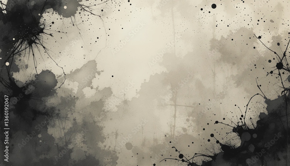 Poster abstract ink blot art creation studio digital artwork minimalist environment close-up view creative 