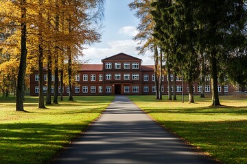 Obraz premium a cartoon of a school building