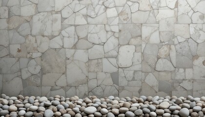 Natural marble wall and pebble base interior design modern architecture contemporary space close-up view aesthetic appeal