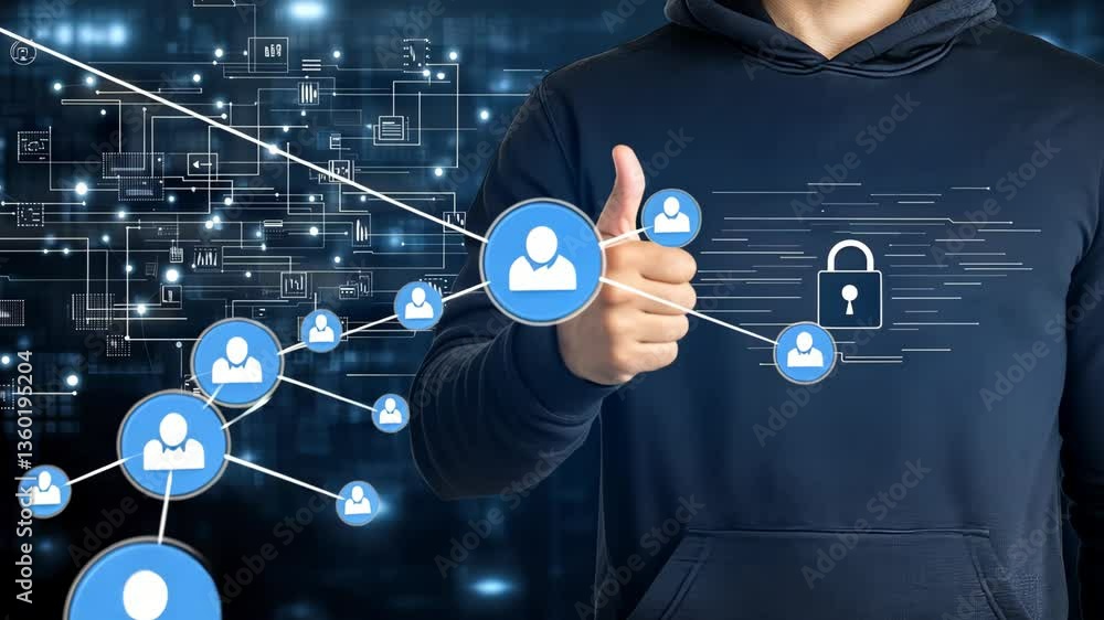 Poster delving into the intricacies of digital security and the vital importance of data protection in toda