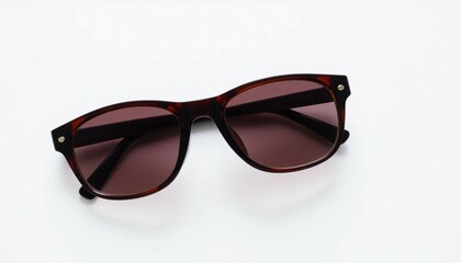 Black plastic sunglasses, isolated on white, a stylish summer eye protection object