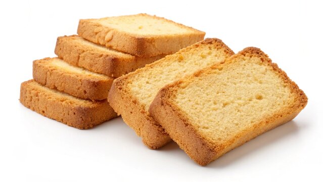 Cake rusks isolated on white background