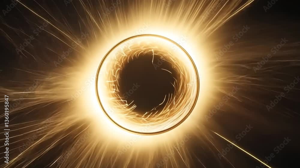 Aufkleber light beam passing through a round magnifying glass creates unique visual effects in a dark setting 