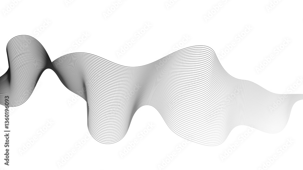 Poster abstract backdrop with grey wave gradient lines