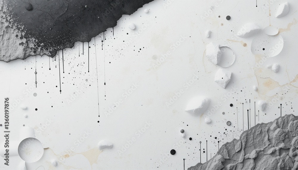 Poster dynamic abstract art exploration digital canvas visual design monochrome environment aesthetically p