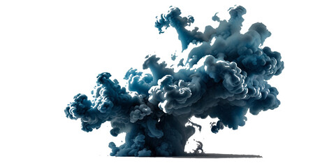 Abstract blue smoke isolated background