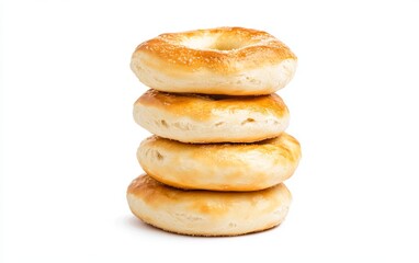 Freshly Baked Bagels Stacked on Each Other