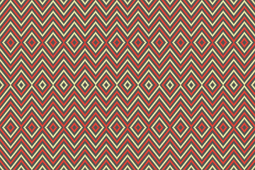 Cross stitch pattern concept showcasing traditional ethnic geometric pattern, Design for textile, background,carpet,wallpaper,clothing,wrapping,Batik,fabric,Vector illustration	
