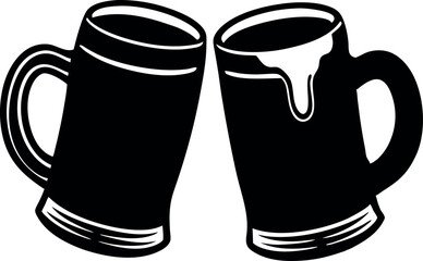 beer mug with handle isolated on white background