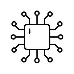Microchip icon with circuit connections