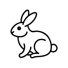 Obraz premium Rabbit icon in minimalist line art style