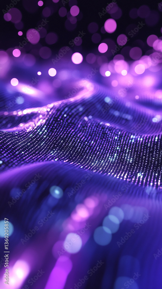 Aufkleber abstract purple and blue glowing texture with bokeh lights, creating a dynamic and vibrant visual, s