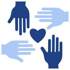 Obraz premium Charity Flat Blue Icon