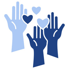 Charity Flat Blue Icon