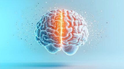 Conceptual Image Illustrating a Digital Depiction of the Human Brain with Vibrant Neural Pathways, Symbolizing Innovation, Artificial Intelligence, and Technological Advancements.