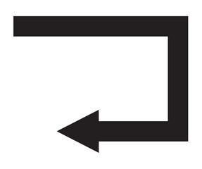 FLECHE DE RETOUR ORIENTEE VERS LA GAUCHE - ILLUSTRATION VECTORIELLE