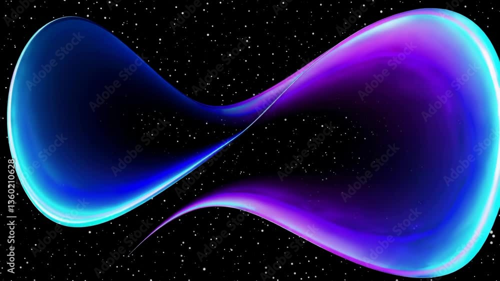 Poster dynamic cosmic waveforms: mesmerizing neon light trails in motion