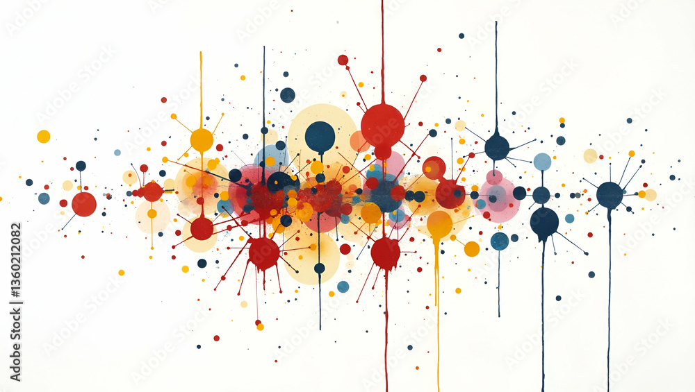 Poster expressive flat abstract circle tile pattern for creative projects