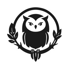 Owl logo. Detailed pattern, strict look, symbol of wisdom, intelligence, protection, suitable for branding and design. Owl logo, tribal owl, vector owl, owl emblem