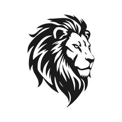 Lion logo with detailed mane. Symbol of strength, power and leadership. Stylish design is perfect for branding, logos and product design. Lion logo, wild animal, king lion, fierce predator