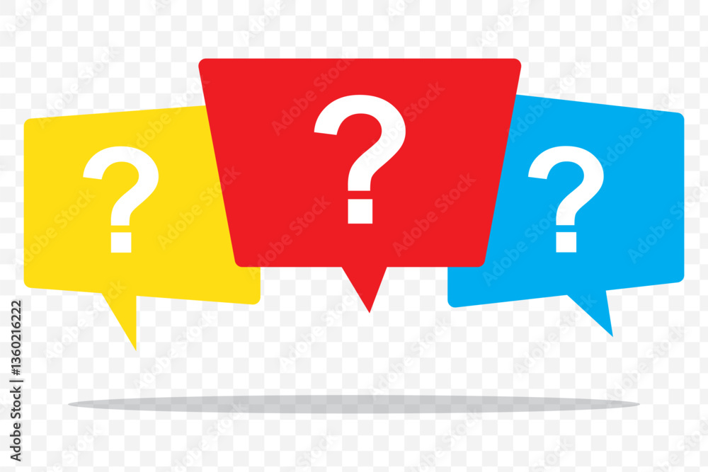 Poster Question marks icon. Question marks vector illustration. Question mark icon set. Message box with question mark icon. Button vector icon isolated on transparent background. EPS 10.