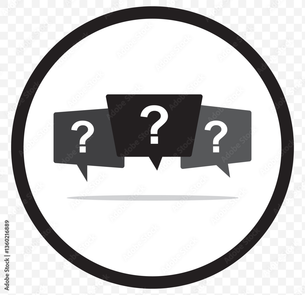 Poster Question marks icon. Question marks vector illustration. Question mark icon set. Message box with question mark icon. Button vector icon isolated on transparent background. EPS 10.