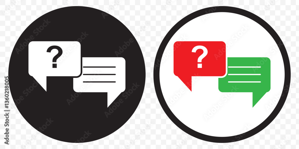 Poster questions and answers icon with speech bubble and q and a letters. vector minimal trendy illustratio