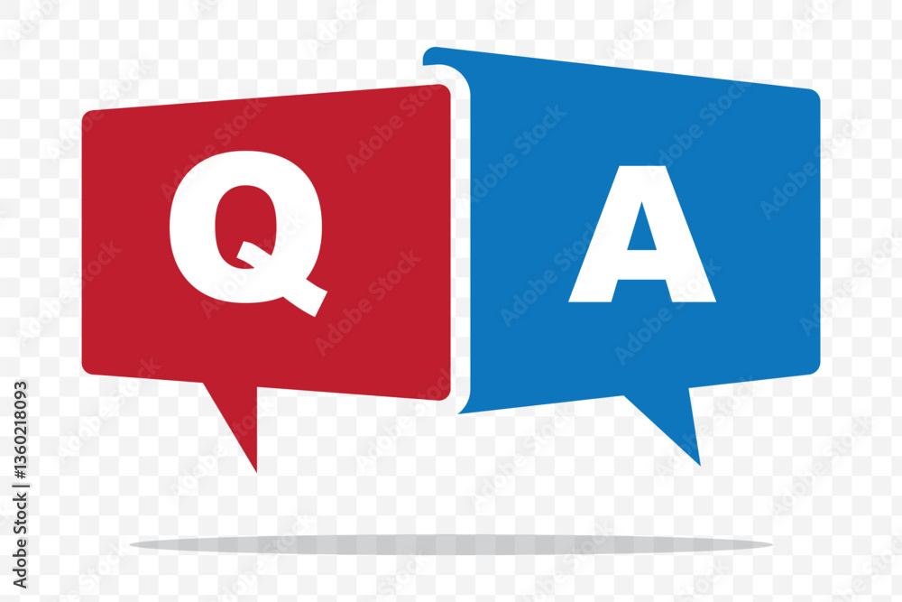 Poster q&a - questions and answers. q and a icon. coloring q & a logo. question and answers icon on transpa