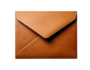A4 blank brown envelope isolated on transparent background and white background