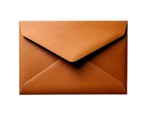 A4 blank brown envelope isolated on transparent background and white background