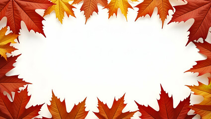 Beautiful Maple Leaves and Diverse Canadian Wildlife Frame Natural Space for Canada Day Messages - Perfect Photo Stock Concept with Empty Space on the Left