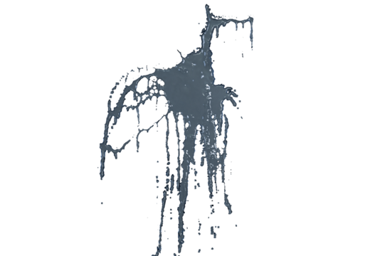 Dark, dripping figure in shadowy space