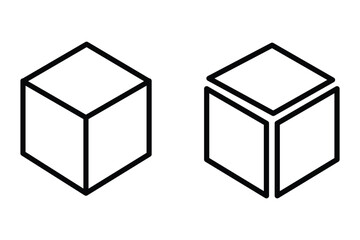 Cube icon Simple thin outline. cube icon set.