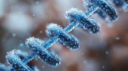 Intricate DNA Structure with Water Droplets